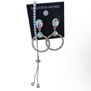 Saks Fifth Avenue Iridescent Drop Earrings with Silver Accents